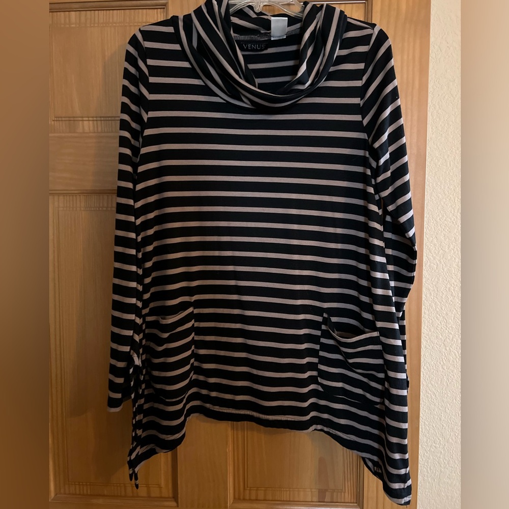 Venus Size Small Black Cowl Neck Sweater
